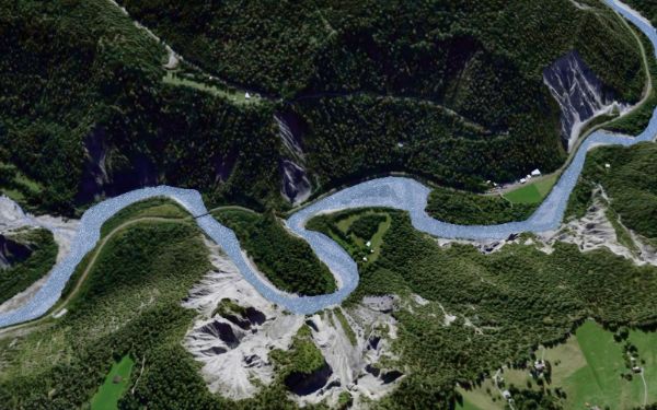 Punktwolke der Rheinschlucht aus einer weiteren Perspektive